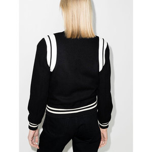 Wholesale Custom Winter Long Sleeve Baseball Breathable Fish Leather Varsity <b>Jacket</b> Cotton Lining Professional Quality Women's - Product Image 2