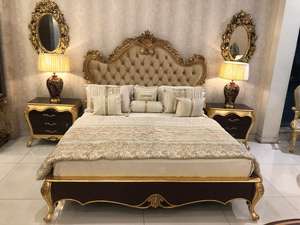 Muebles con Pie de Cama, Estructura de Cama King Size Hecha a Mano de Madera Maciza, Dormitorio de Madera de Lujo, Diseño de Alta Calidad y Moda - Product Image 2