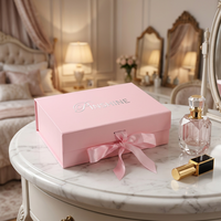 Coffret Cadeau Magnétique Haut de Gamme pour Bijoux de Boutique Bourgogne, avec Sac Intérieur Imprimé, Boîtes d'Emballage Personnalisées en Gros