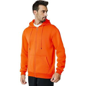 Sudaderas con cremallera personalizadas de alta calidad para hombres, venta al por mayor, sudaderas ajustadas a la moda, sudaderas con capucha de lana de algodón, ropa de calle - Product Image 4