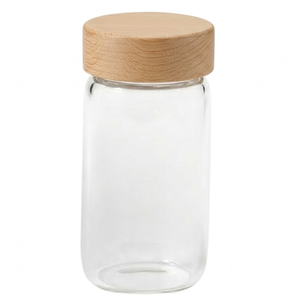 ขวดแก้วใส่เครื่องเทศฝาไม้โอ๊ค ปิดสนิท ป้องกันอากาศเข้า - Product Image 3
