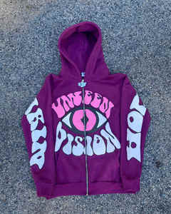 Haute qualité moussant imprimé Logo Polyester coton lourd épais polaire hiver pull bouffant imprimé à capuche - Product Image 2