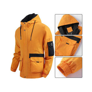 Windbreaker Jacket Breathable Waterproof Crocheted Zipper Closure Printed Logo OEM Custom Plus Size Men's Winter Memory Fabric - Product Image 1