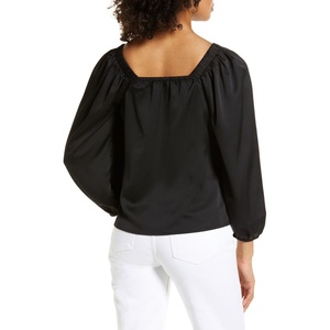 Camicetta Casual da Donna Bianca Taglia XL, Motivo a Righe e Tinta Unita, Stile Vintage in Tessuto Popeline e Chiffon per Primavera e Autunno - Product Image 2