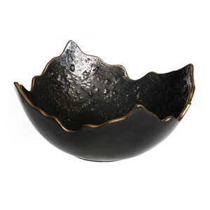 Cuenco para servir de aluminio negro en dorado, decoración de dátiles, cuencos de frutas secas de Chocolate para mejorar el comedor - Product Image 2