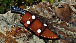 Cuchillo de Caza de Acero de Damasco Hecho a Mano, Tamaño Personalizado, Hoja de Acero con Alto Contenido de Carbono, Mango de Madera Negra, Supervivencia al Aire Libre, OEM - Product Image 5