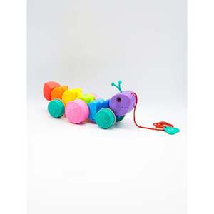 รถหัดเดินเด็กแบบดึงเล่นรูปหนอนหมุนวน ทำจากพลาสติก สนุกสนานสำหรับเด็กขี้สงสัย พร้อมชุดอุปกรณ์เสริม - Product Image 1