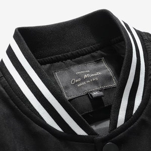 Chaqueta acolchada de moda para hombre, venta al por mayor, chaqueta de béisbol con estampado de lona, estilo universitario informal, abrigo de invierno a la moda para hombre - Product Image 2