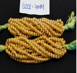 Cuentas de Aleación de Cobre Doradas Hechas a Medida de 4 mm con Baño de Rodio que Añaden Brillo y Elegancia para la Fabricación de Joyas, Manualidades y Proyectos Decorativos - Product Image 1