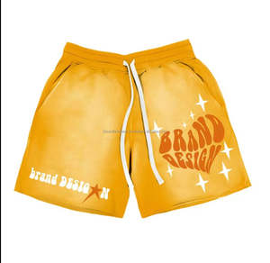 Short de gym unisexe coupe confortable et décontracté avec logo personnalisé motif solide de style athlétique moderne-Vente en gros pour hommes - Product Image 2