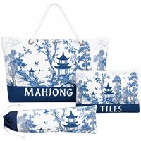 Tas Travel Mahjong Amerika, Tas Jinjing, Tas Pembawa, Aksesoris Mahjong Lucu, Tas Penyimpanan Rak Mahjong, Tas Jinjing