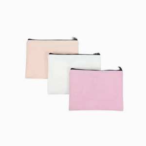 Bolsa de maquillaje de lona de algodón de gran capacidad al por mayor estuche organizador con patrón de hilo impreso y logotipo personalizado bolsas de cosméticos de moda - Product Image 1