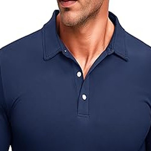 Tissu tricoté extensible respirant grande taille polo anti-boulochage T-shirt OEM à manches courtes téléchargé depuis longtemps par Dress Sports - Product Image 2