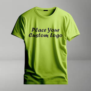 Camiseta de algodón liso de alta calidad para hombre, top de moda de talla grande con logotipo personalizable con ropa informal con estampado de hojaldre - Product Image 2