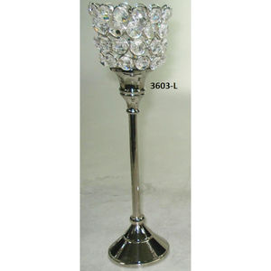 Grand bougeoir votif carré élégant en cristal et métal Pièce décorative élégante pour une utilisation intérieure et extérieure - Product Image 5