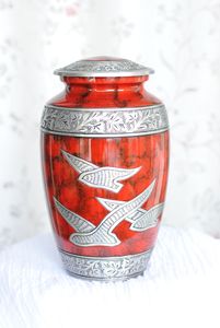 Hermosa urna de aluminio hecha a mano para adultos con esmalte artístico adecuado para homenajes religiosos funerales y memoriales pacíficos para el hogar - Product Image 3