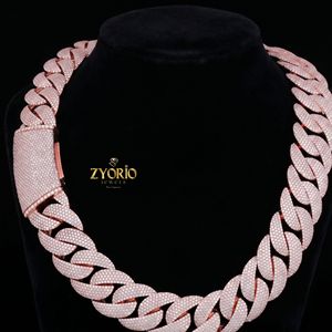 สร้อยคอเงินแท้ 925 แบบ Cuban Link ประดับเพชรทรง Pave สไตล์ฮิปฮอป - Product Image 1