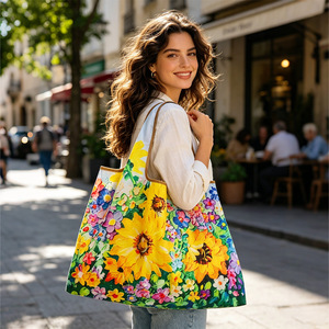 Foldable Eco-Friendly <b>Shopping</b> Bag Large Capacity Oxford <b>Cloth</b> Portable Grocery Tote - Product Image 3