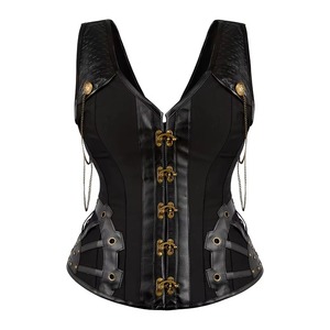 2025 Premium Quality Corset Sexy Bustier Top Gothic Body Shaping <b>Shapewear</b> Leather Corset <b>Vest</b> Women Body Slimming Belly Corset - Product Image 1