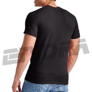 T-shirt à manches courtes et col rond pour hommes noirs en coton doux décontracté streetwear essentiel haut tendance coupe moderne respirant vêtements quotidiens - Product Image 3