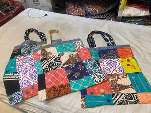 Boho jhola กระเป๋าสำหรับผู้หญิงกระเป๋าโยคะสะพายไหล่เปิดปิดได้มีที่จับสองข้างดีไซน์แฟชั่นงานเย็บปะ - Product Image 2