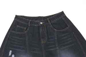 Modern Relaxed <b>Dropped</b> <b>Crotch</b> Baggy Design Breathable Lightweight Fabric Casual Everyday Comfort Wear Denim Pent - Product Image 6