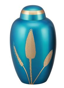 Urnes de crémation adultes en laiton de dôme supérieur avec des urnes de crémation funéraires en métal de finition de marbre brun de conception d'or pour les cendres humaines - Product Image 2