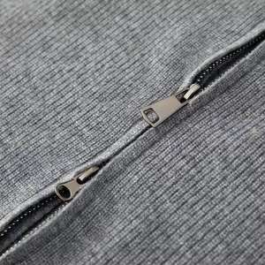 Sudadera con Capucha de Punto de Color Sólido con Doble Cremallera y Logotipo Personalizado para Hombre, Sudadera con Capucha de Lana y Mohair para Hombre, Cálida para Invierno - Product Image 4