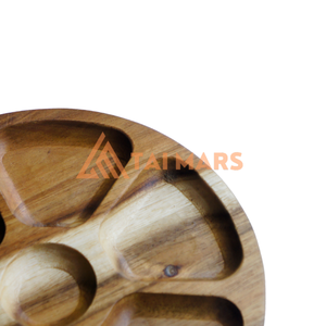 Plateau en bois plat écologique, plateau en bois de noyer naturel, bols, vaisselle pour les hôtels, accessoires de restaurant - Product Image 2