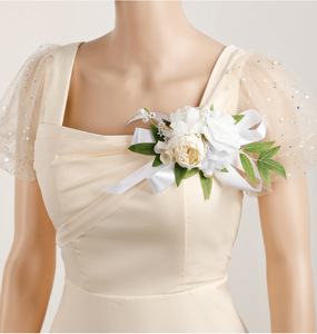 Style coréen mariage mariée épaule corsage <span class=keywords><strong>demoiselle</strong></span> <span class=keywords><strong>d</strong></span>'<span class=keywords><strong>honneur</strong></span> bal <span class=keywords><strong>robe</strong></span> de soirée accessoires artificielle Rose fleurs pour les femmes - Product Image 2