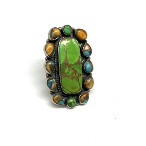 Green Turquoise <b>Ring</b> Oyster Coper Turquoise <b>Rings</b> <b>925</b> <b>Sterling</b> <b>Silver</b> <b>Rings</b> Wedding <b>Ring</b> BOHEMIA <b>Rings</b> Fashion <b>Rings</b> - Product Image 2