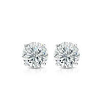 Boucles d'oreilles clous classiques pour homme en or rose plaqué or 14 carats avec moissanite ronde de 2 carats SHREYA DIAM