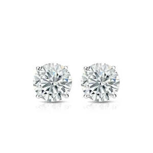 2 Carat Round Shape Men's Moissanite <b>Stud</b> <b>Earrings</b> - Product Image 4