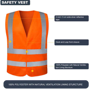 Chaleco de seguridad para trabajadores de alta visibilidad con logotipo de cremallera Logotipo personalizado Ropa DE TRABAJO Chaleco para trabajadores de construcción - Product Image 3