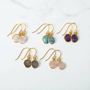 Vente en gros 8mm rond Rose Quartz Gemstone Bezel Boucles d'oreilles | Boucles d'oreilles Dop en argent sterling 925 pour femmes bijoux - Product Image 2