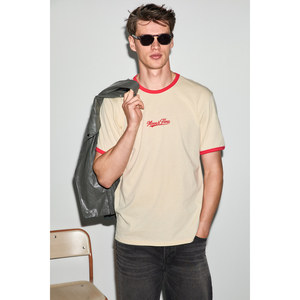 T-shirt pour homme GRIMELANGE GOLONDRO, 100% coton biologique, détails imprimés contrastés, coupe classique - Product Image 5
