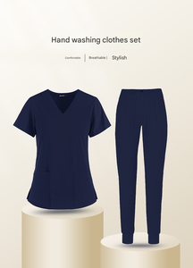 Anti-âge imperméable doux tissu infirmière hôpital uniforme ensemble médical mat Polyester pour lavage des mains vêtements vêtements de travail - Product Image 2