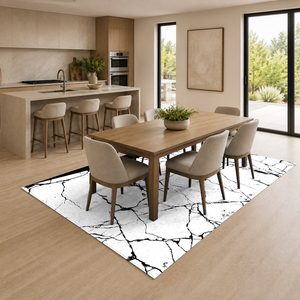 RUGS DEPOT LXDP-0198 Wholesale Ivory Cream Minimalist Designer Digital Printed Machine Washable Chenille Area Rug Non <b>Slip</b> - Product Image 4