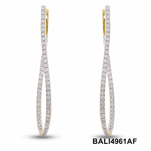 Everyday Elegance Pendientes de aro retorcidos de diamantes de oro blanco de 14 quilates para mujer Estilo hermoso - Product Image 4