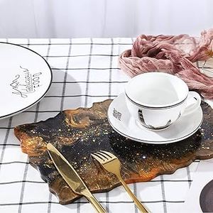 Bandeja de Servicio de Resina Premium Hecha a Mano, Bandeja de Servicio de Resina Hecha a Mano, Elegante Bandeja Decorativa para el Hogar a Precio Económico - Product Image 4