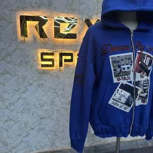 Préfet coupe Sport édition la plus demandée marron fermeture éclair à capuche imprimé fabriqué en usine pas cher prix sweats à capuche hommes hommes sweats à capuche - Product Image 2