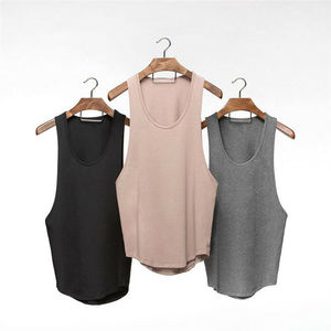 Débardeur pour homme en coton 100% avec impression personnalisée OEM et emmanchures extrêmement tombantes - Product Image 3