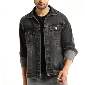 Veste en jean vintage pour homme, patchwork, délavage acide, style rétro, veste en jean streetwear, mode, vestes en jean personnalisées, vestes pour homme - Product Image 1