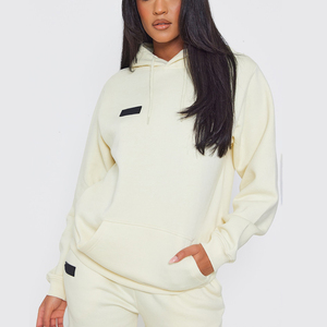 Chándales de estilo callejero para mujer con logotipo personalizado, sudaderas con capucha de algodón de gran tamaño y conjuntos de Jogger con cordón y Jogger para mujer - Product Image 6