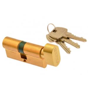 Cilindro Puerta Gerda E1 50K/35 con Pomo, Latón - Product Image 1