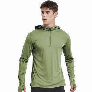 Top Qualité Demi Zippers Hoodies Hommes Sweat À Capuche À Manches Longues Doux Polaire À Capuche Classique Quarter Zip Hoodies - Product Image 3