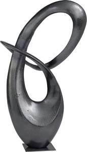 Abstrait Aluminium Métal 9 \ "X 6 \" X 17 \ "Sculpture Décorative Gris Foncé Statue Murale Nordique pour Accent de Maison pour Noël - Product Image 3