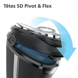 Afeitadora Eléctrica Rotativa Inalámbrica de Cinco Cuchillas, Uso en Seco y Húmedo, Afeitado Corporal y Facial, Triple Cuchilla, Tecnología Alemana, IPX7, Repuesto - Product Image 4