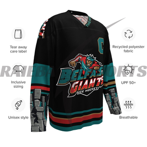 2025 Factory Wholesale Custom Printed Breathable Eco-Friendly Ice Hockey Uniform Set Premium Quality Customized Design Team <b>Name</b> - Product Image 2