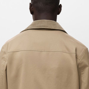 Buena venta Turn Down Collar Design Plain Dyed Chaqueta de hombre Material de algodón Hecho Chaqueta de hombre para la venta - Product Image 5